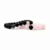 Rose Quartz and BlackTourmaline Combination Bracelet
